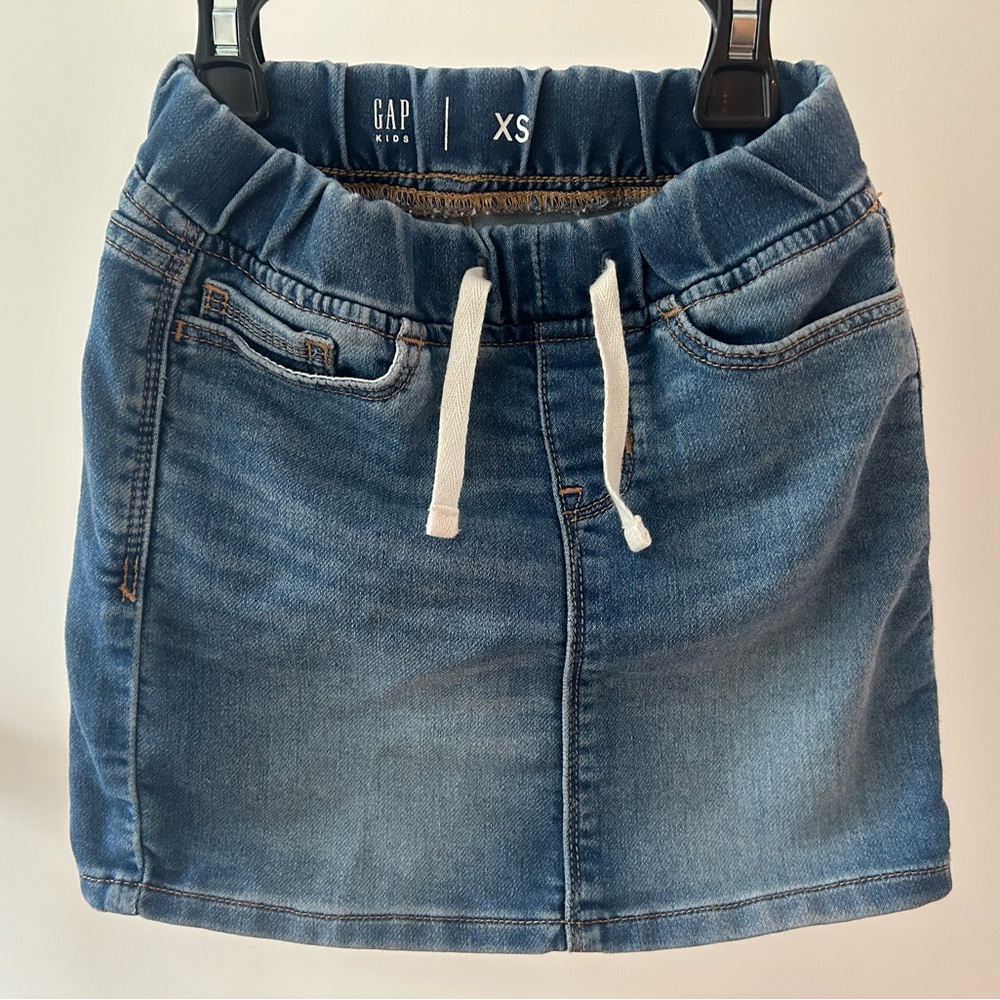 GAP Kids XS Denim Drawstring Skirt in Blue
